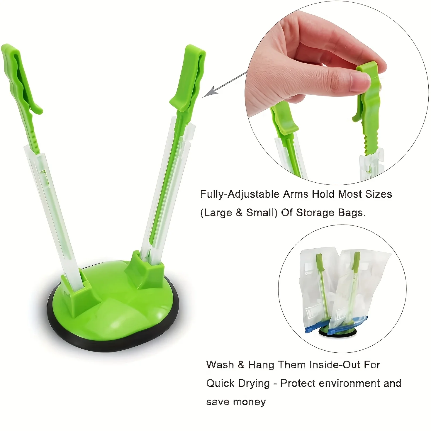 Kitchen Hand Gadgets - Soporte de bolsa con cremallera, estante