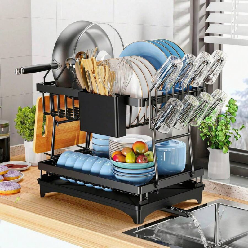 Kitchen Utensil Holder - Escurridor de platos de acero inoxidable