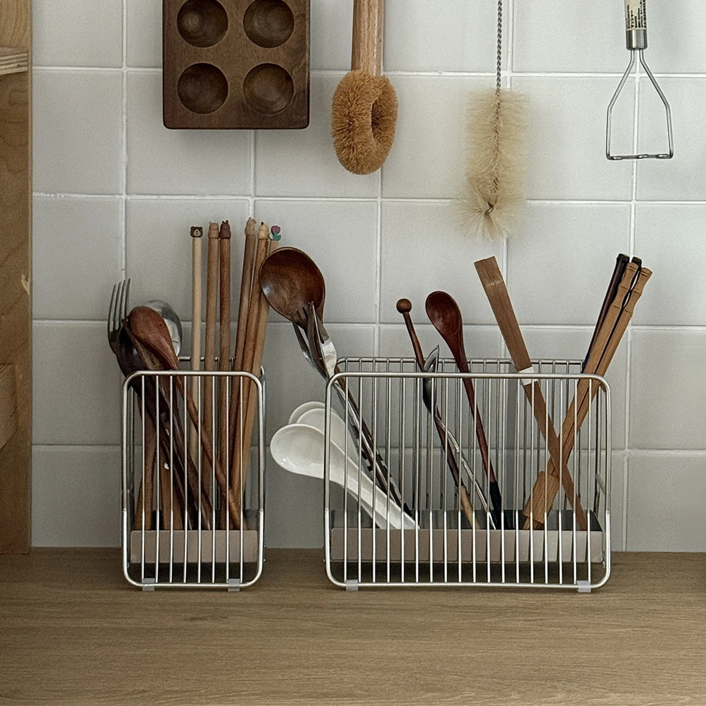 Kitchen Utensil Holder - Soporte de pared de acero inoxidable