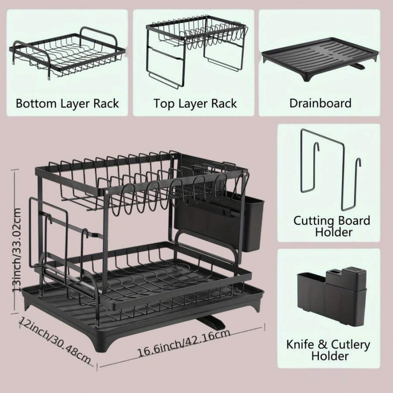 Escurridor de platos de acero  - Kitchen Utensil Holder reseña y precio