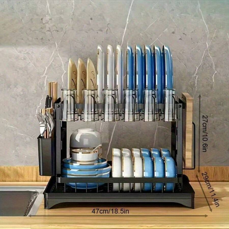 Escurridor de platos de acero  - Kitchen Utensil Holder reseña y precio