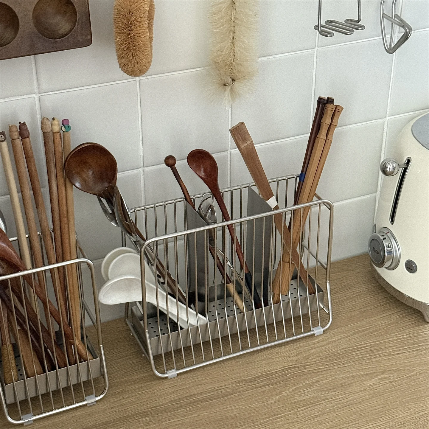 Soporte de pared de acero inox - Kitchen Utensil Holder reseña y precio
