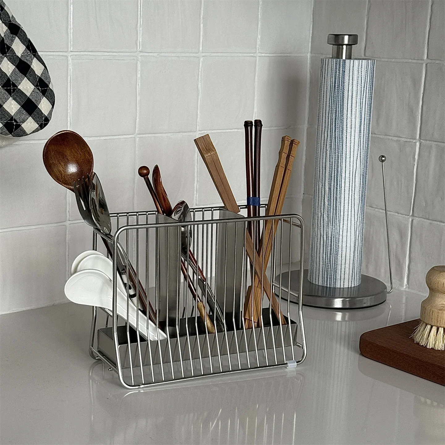 Soporte de pared de acero inox - Kitchen Utensil Holder reseña y precio